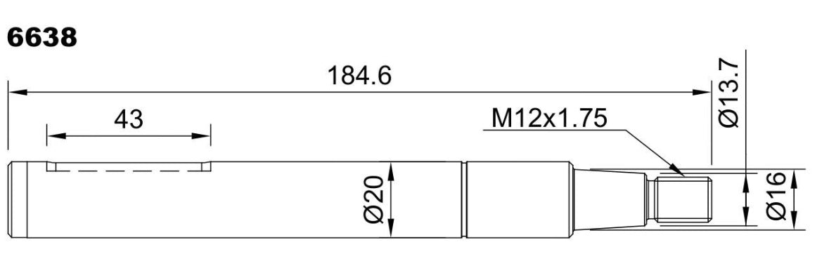 6638-ALBERO POMPA SW25119 L=184.6