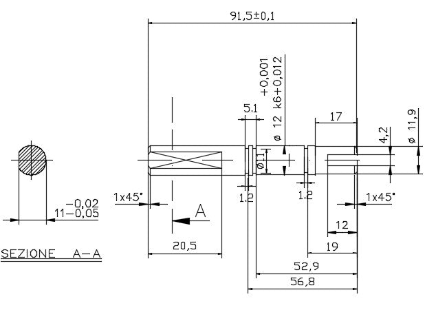 6668-ALBERO POMPA PM 15/T/S L=91.5