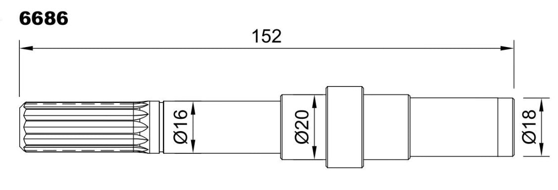 6686-ALBERO POMPA JB PERKINS L=152