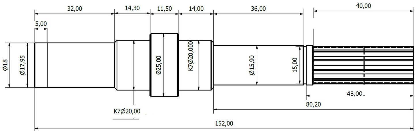 6686-ALBERO POMPA JB PERKINS L=152
