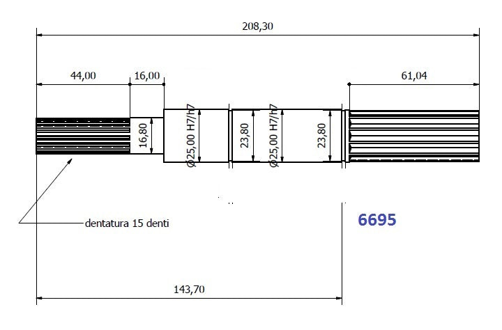 6695-ALBERO POMPA YM 119574-42500