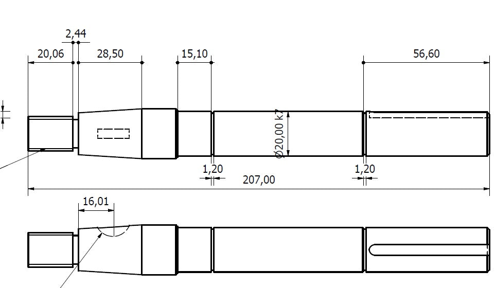 6731-ALBERO POMPA JD L=207