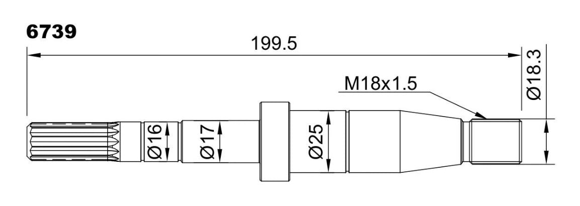 6739-ALBERO POMPA ST 446 L=199.5
