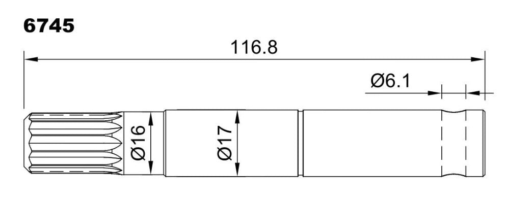 6745-ALBERO POMPA AN 01 L=116.8