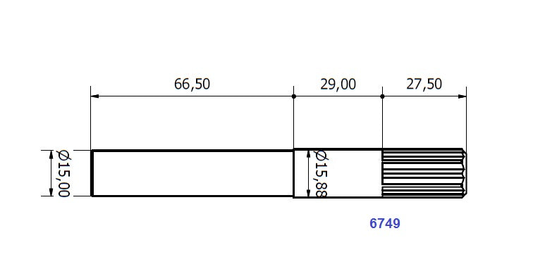 6749-ALBERO POMPA ACL1 L=123