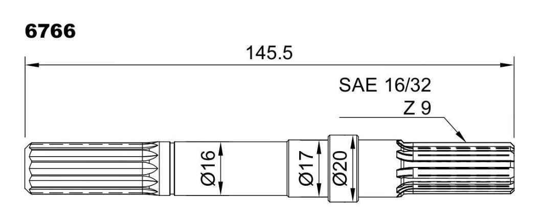 6766-ALBERO POMPA JH 01-3684 L=145.5