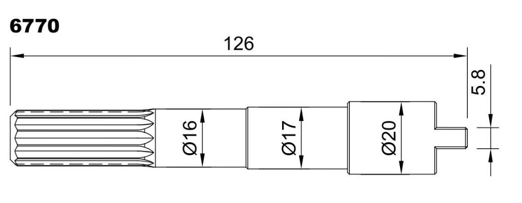 6770-ALBERO POMPA JB 23430-1601 L=126