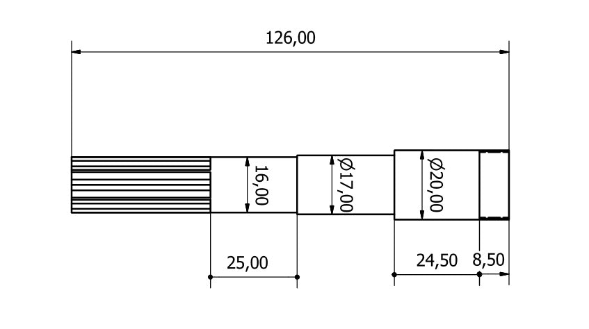 6770-ALBERO POMPA JB 23430-1601 L=126