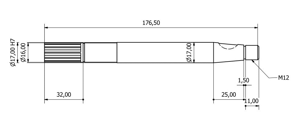 6821-ALBERO POMPA ST 174/L L=177.5