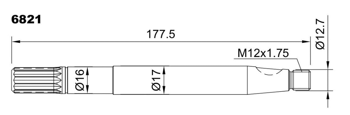 6821-ALBERO POMPA ST 174/L L=177.5