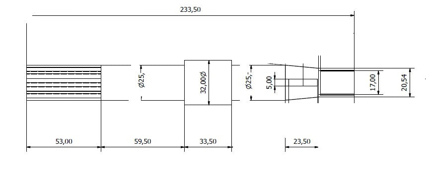 6846-ALBERO POMPA MP571 L=233.5