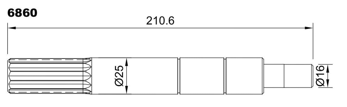 PM 40/SAE PUMP SHAFT