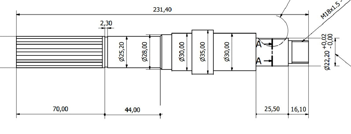 6935-ALBERO JH 01-35276 L=212
