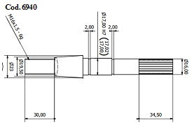 6940-ALBERO POMPA AUTON 1 L=150.5
