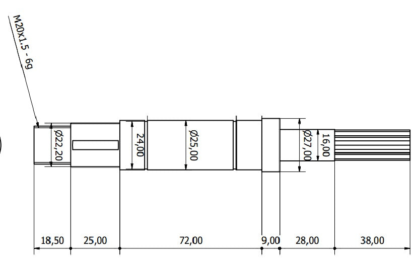 6964-ALBERO POMPA ST 250 L=190.5