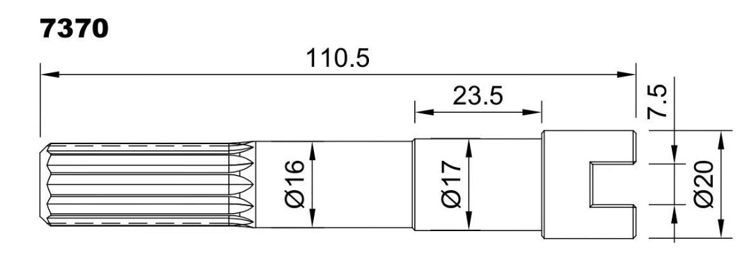 7370-ALBERO POMPA JH 24127 L=110.5