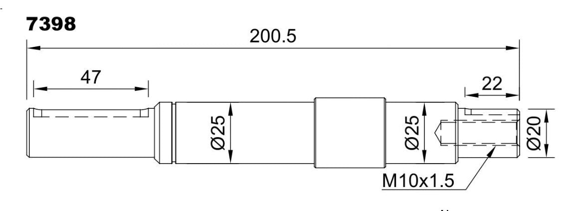 7398-ALBERO POMPA HY L=200.5