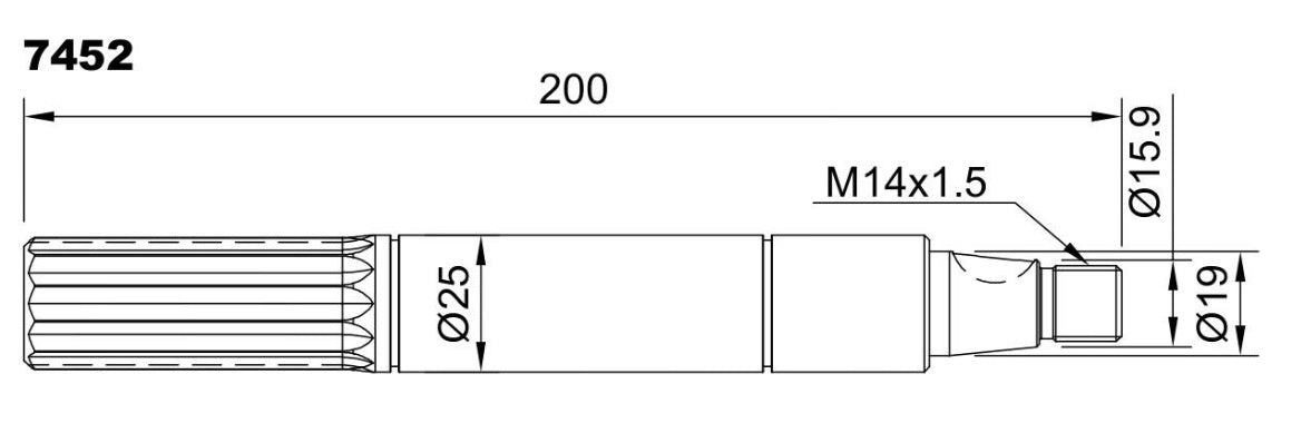 7452-ALBERO PER JH 24413 L=200