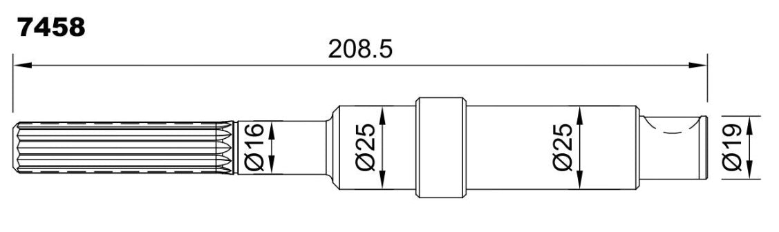 7458-ALBERO POMPA ST 580 L=208.5