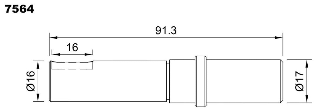 7564-ALBERO POMPA KH 910 L=91.3