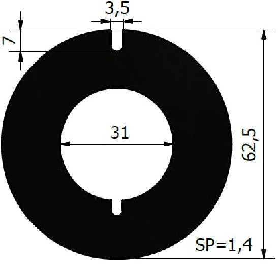 2413-ANELLO RAS. 62.5x31x1.5