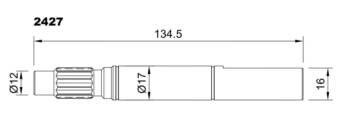 2427-ALBERO POMPA PM 34 L=134.5