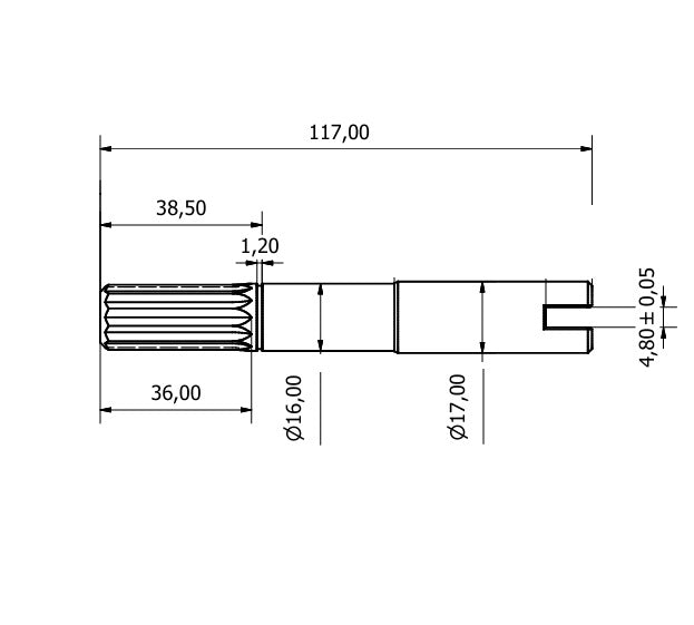 2764-ALBERO POMPA ST 507 L=117