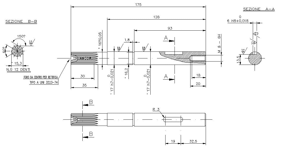 2841-ALBERO POMPA JOHN. F7B-8 L=175