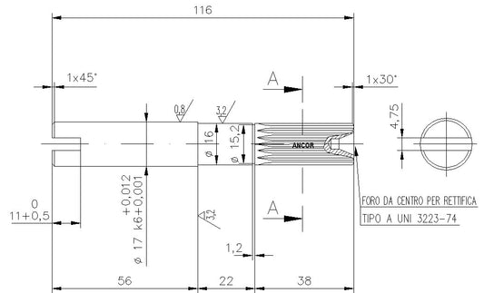 3194-ALBERO POMPA ST 145 L=116