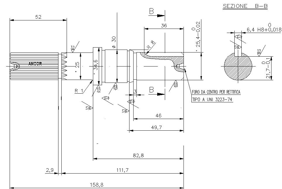 3199-ALBERO POMPA CAT.3208 L=159
