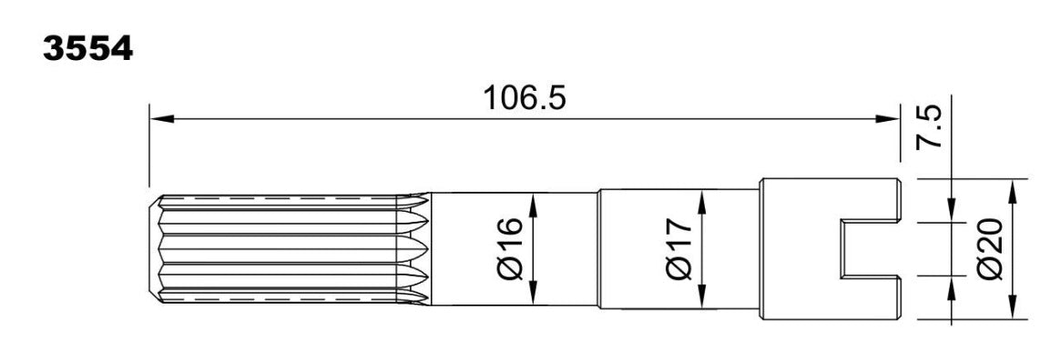 3554-ALBERO POMPA JH.10-24127 L=106.5