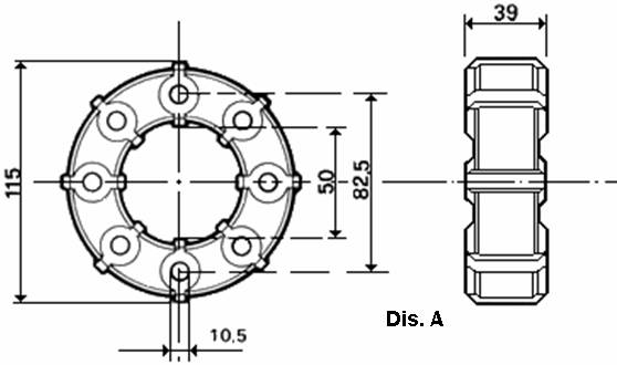 3870-GIUNTO ELAST.8 FORI D.115 CF82.5
