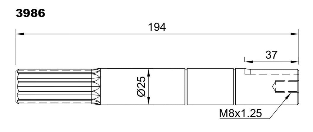 3986-ALBERO POMPA PMF 40 FLANG L=194