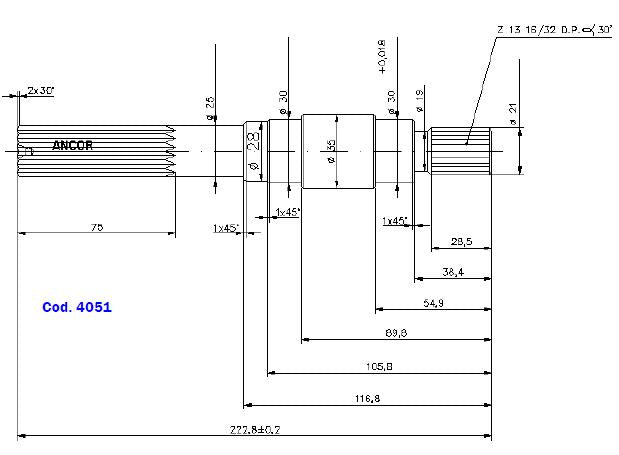 4051-ALBERO POMPA MFF59 L=222.8