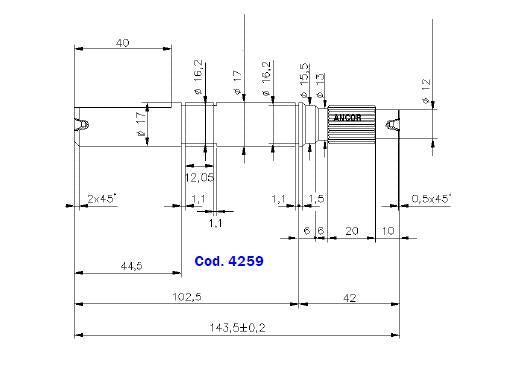4259-ALBERO POMPA PM 35 L=143.5