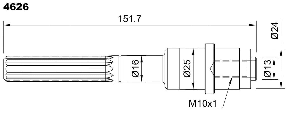 4626-ALBERO POMPA VW 06V121012 L=152