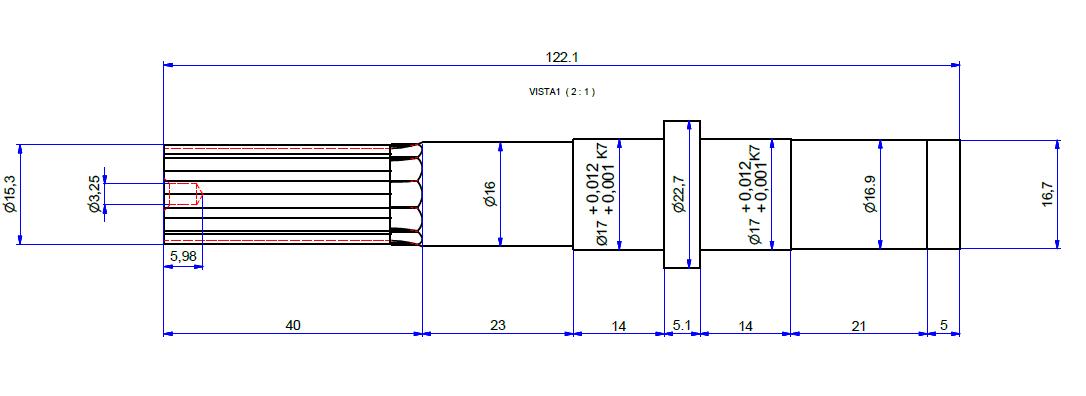 4692-ALBERO POMPA VW 065121012 L=122