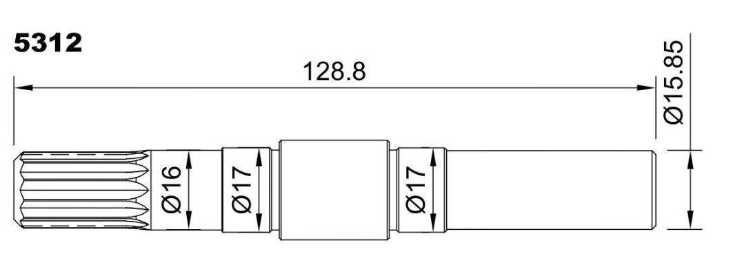 5312-ALBERO POMPA SW GXXX L=128.8