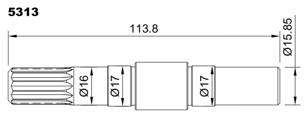 5313-ALBERO POMPA PER JB296XX  L=114