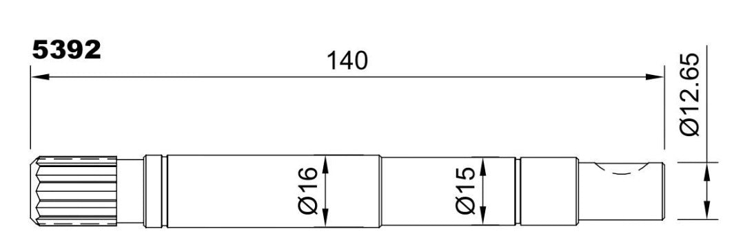 5392-ALBERO POMPA JABSCO D.16 X L=140