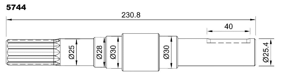 5744-ALBERO POMPA PM43 L=230.8