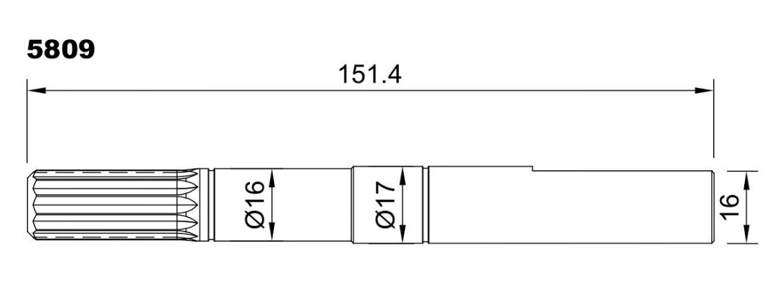 5809-ALBERO POMPA JH 24572 L=151.4