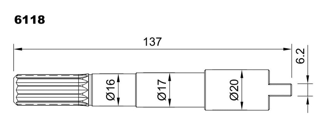 6118-ALBERO POMPA ST 146/MD L=137