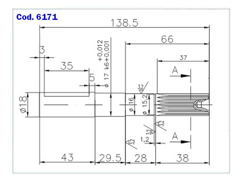 6171-ALBERO POMPA ST 172/M L=144.5