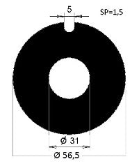 6229-ANELLO RAS. 56.5x31x1.5