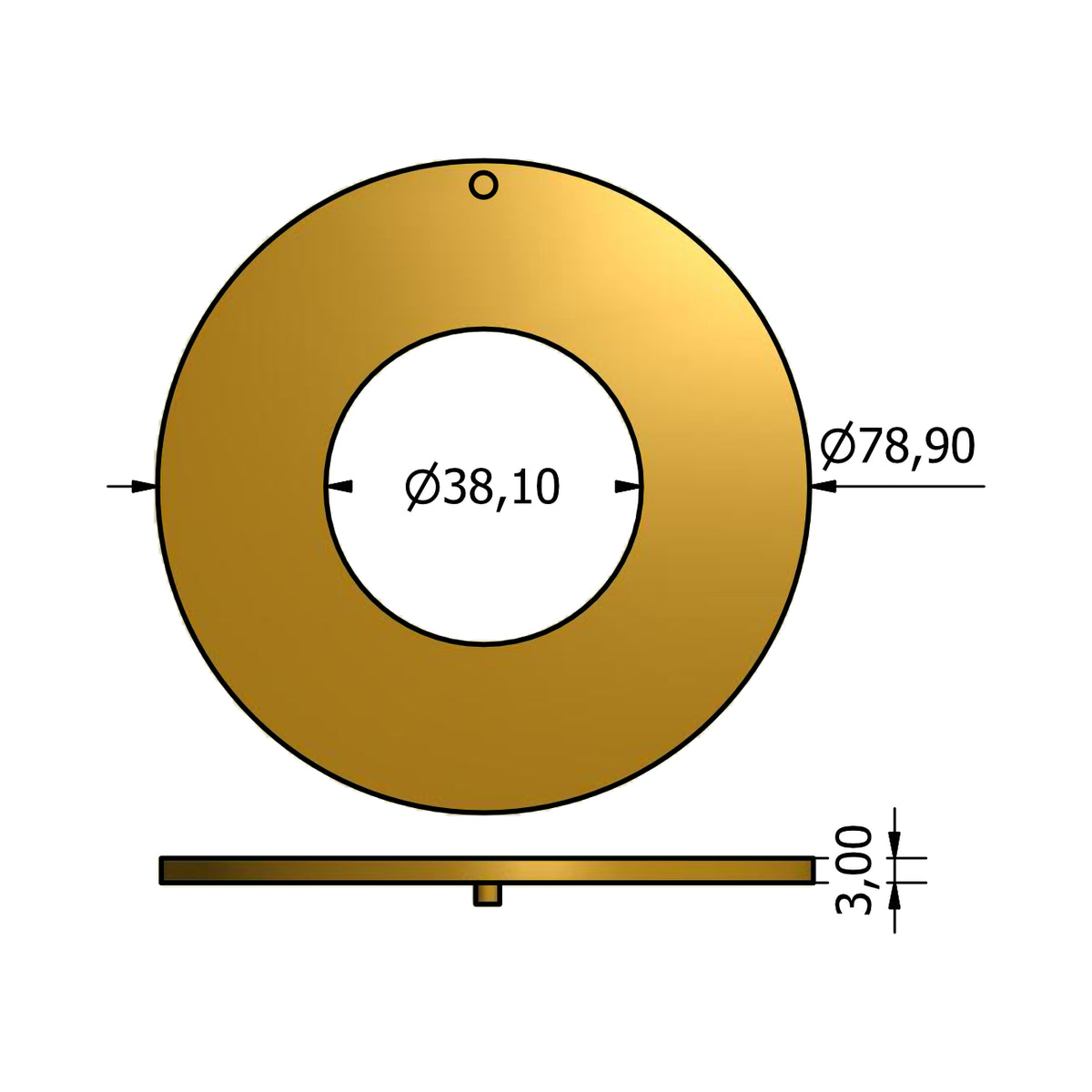 6238-ANELLO RASAM 79x38x3 PERNO 3 MM