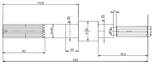 6274-ALBERO POMPA MC 50/KH L=220