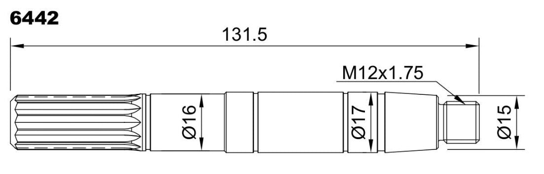 6442-ALBERO POMPA ST 474 L=131.5