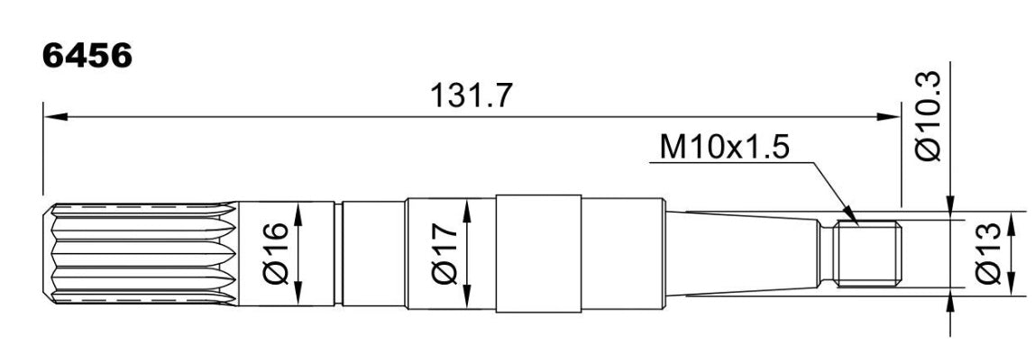 6456-ALBERO POMPA JB XX L=131.7