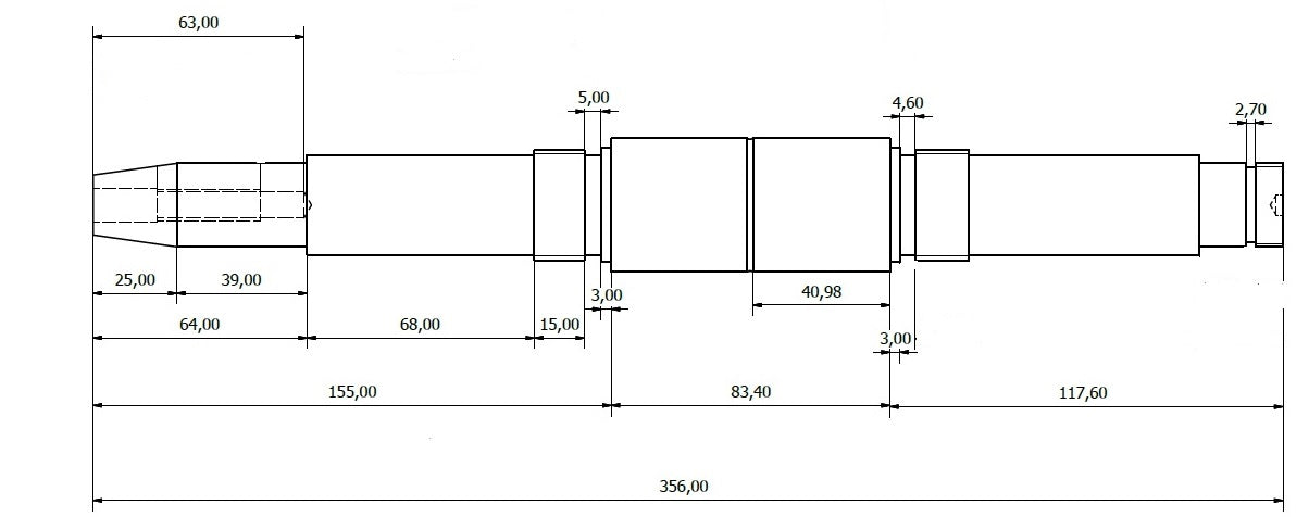 6585-ALBERO POMPA DOPPIO CORPO L356